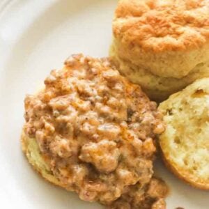 Biscuits and Sausage Gravy for decadent soul food