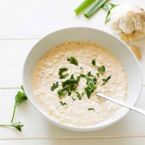 Remoulade Sauce garnished with parsley