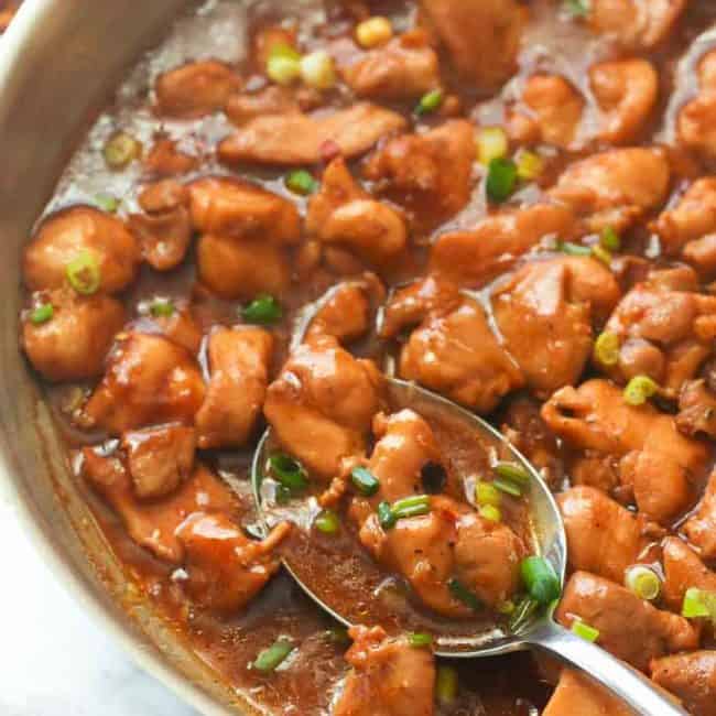 Bourbon Chicken fresh from the skillet for a better-than-takeout meal