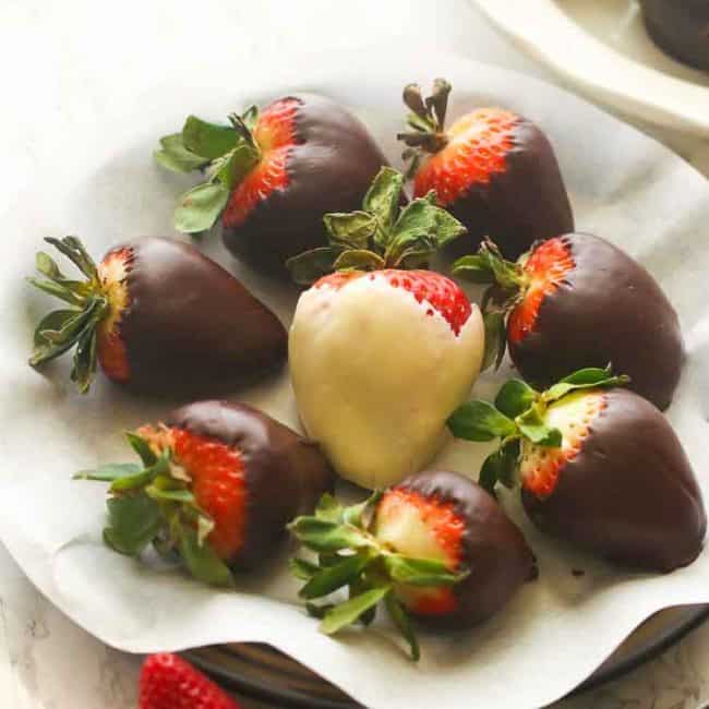 Chocolate-Dipped Strawberries: Indulge in a classic Valentine's treat - chocolate-covered strawberries!