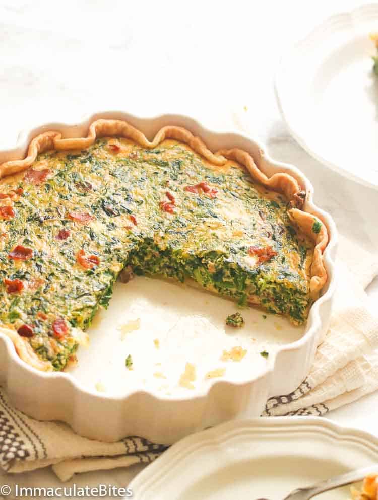 Sliced Open Spinach Quiche