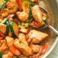 Stir Fry Chicken and Vegetables in a pan.