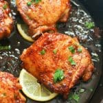 Honey garlic chicken in a cast iron skillet delivers a fantastically fast dinner.