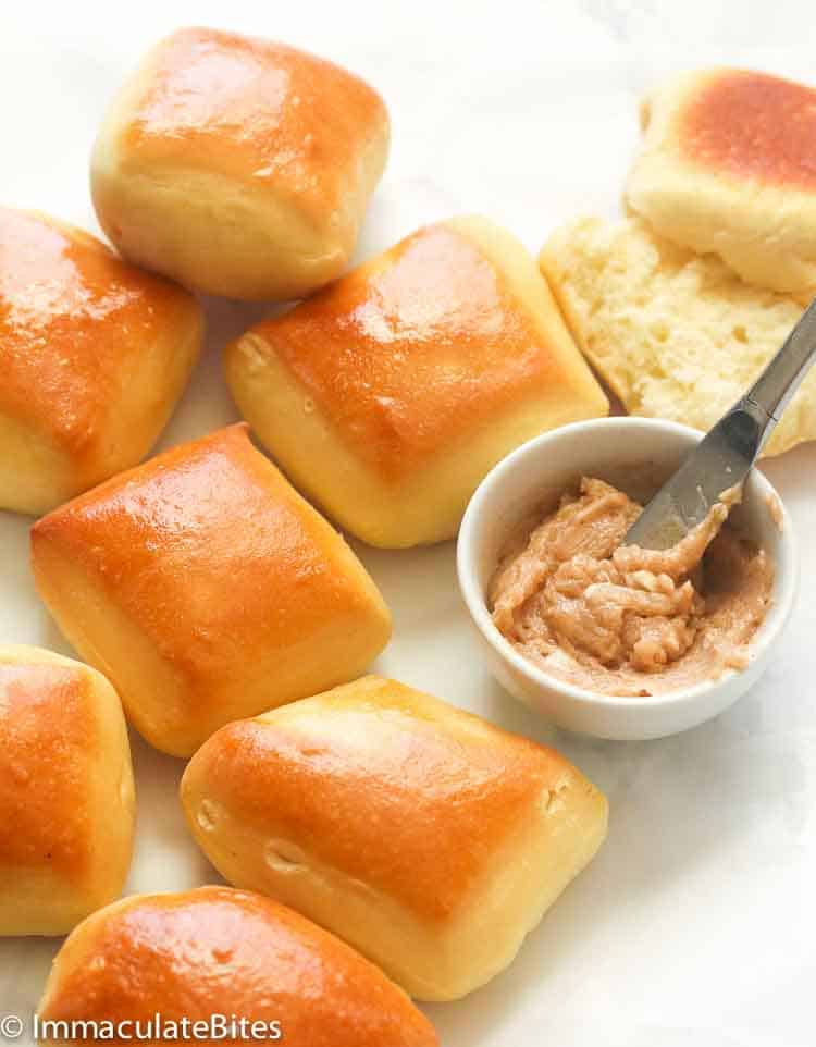 Texas Roadhouse Rolls Served with Cinnamon Honey Butter 