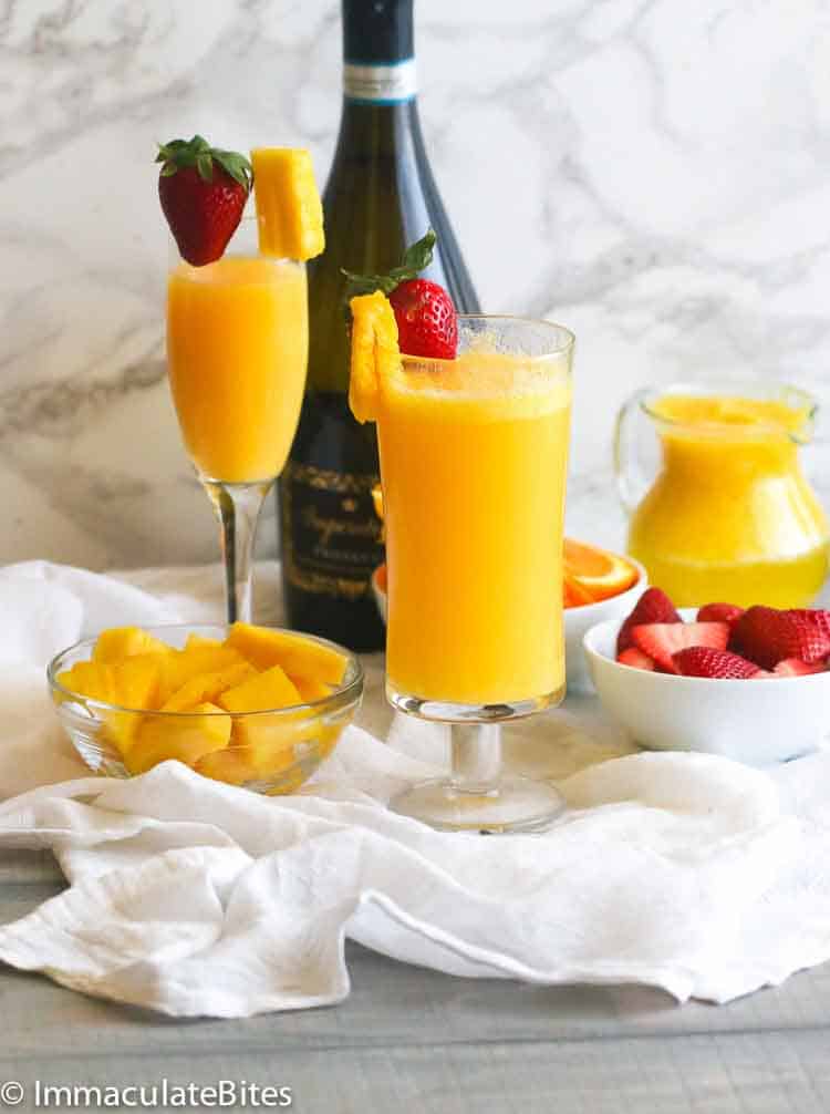 Serving up a pineapple mimosa on for a special brunch beverage