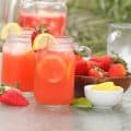 Strawberry Lemonade in Pint Glasses