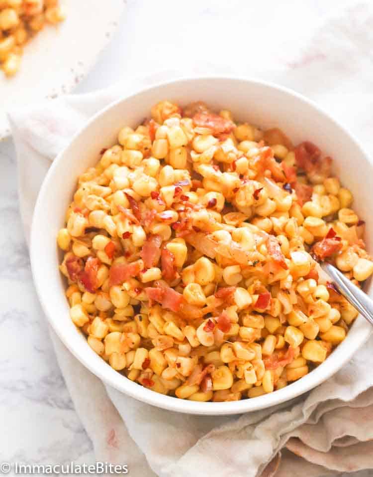 Southern Fried Corn in a bowl ready to enjoy