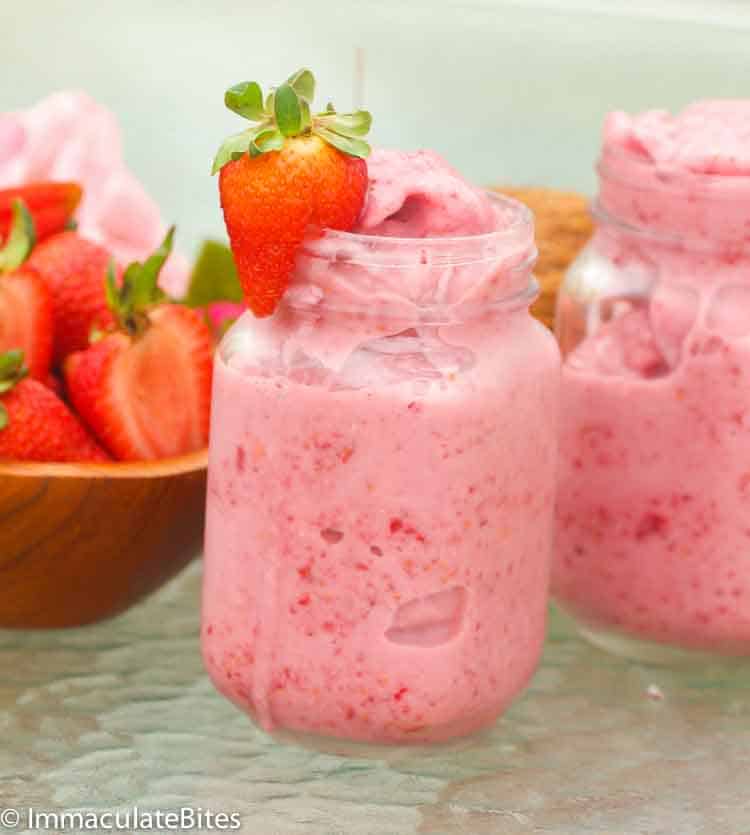 Enjoy your strawberry banana smoothie with a friend