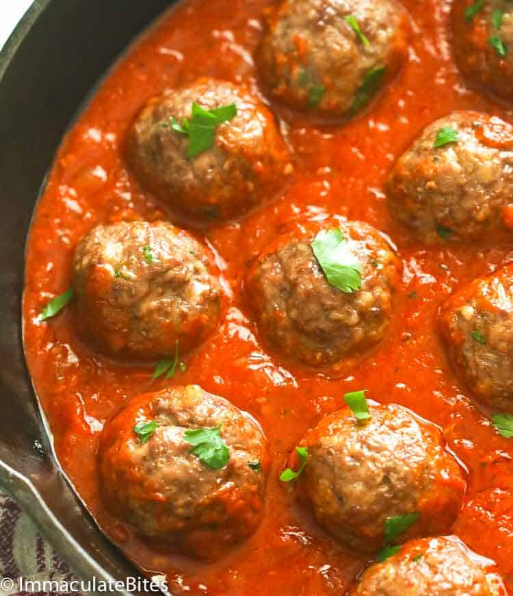 Baked Meatballs in Rich Tomato Sauce