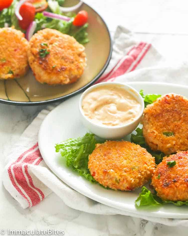 Insanely delicious old-fashioned salmon patties with creamy remoulade sauce