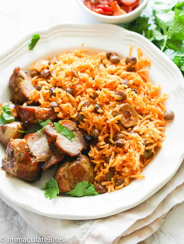 Arroz con Gandules with Pernil (roast pork)