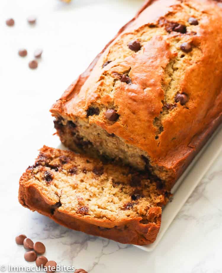 Sliced Chocolate Chip Banana Bread