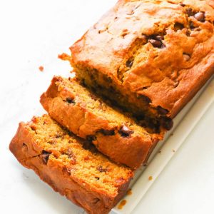 Sliced pumpkin bread