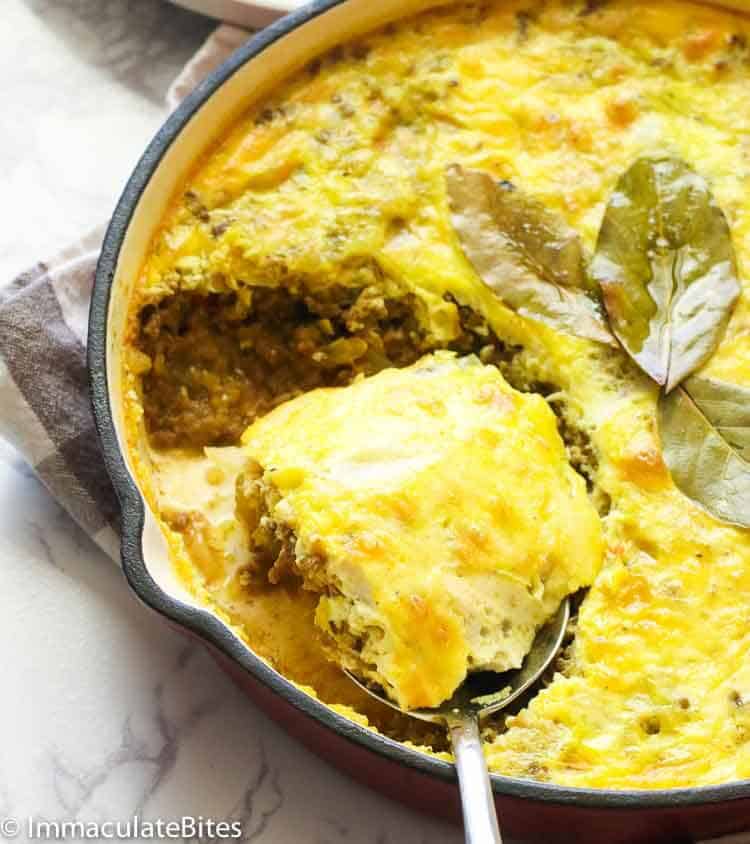 Bobotie can be made with ground pork for a comfort food recipe