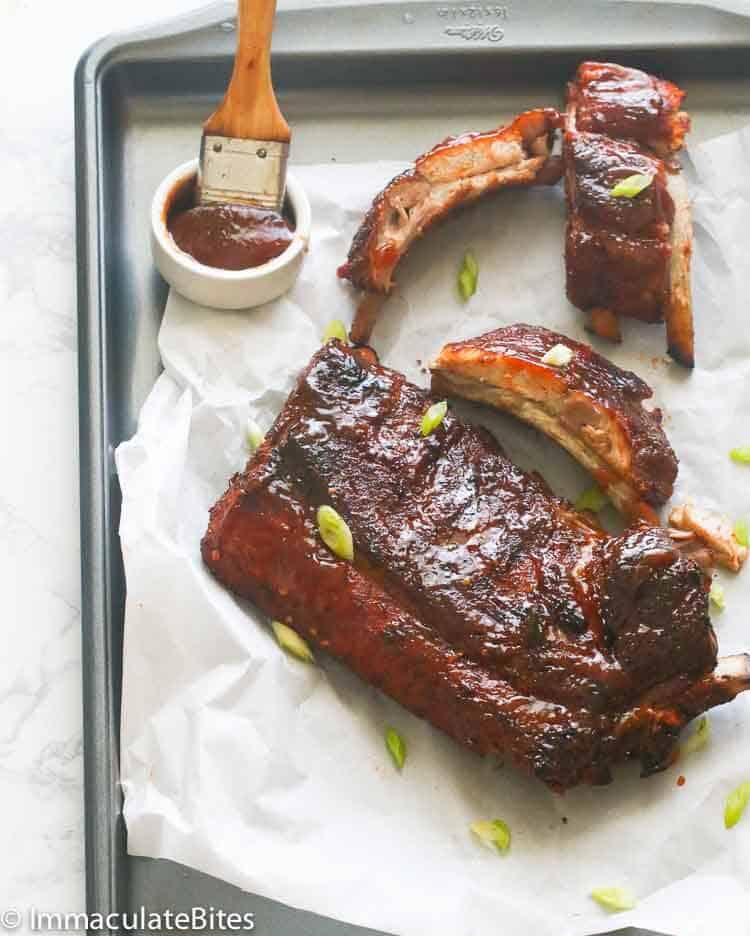 Baby Back Ribs brushed with sauce