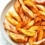 Fried Plantain Cut smaller on white plate