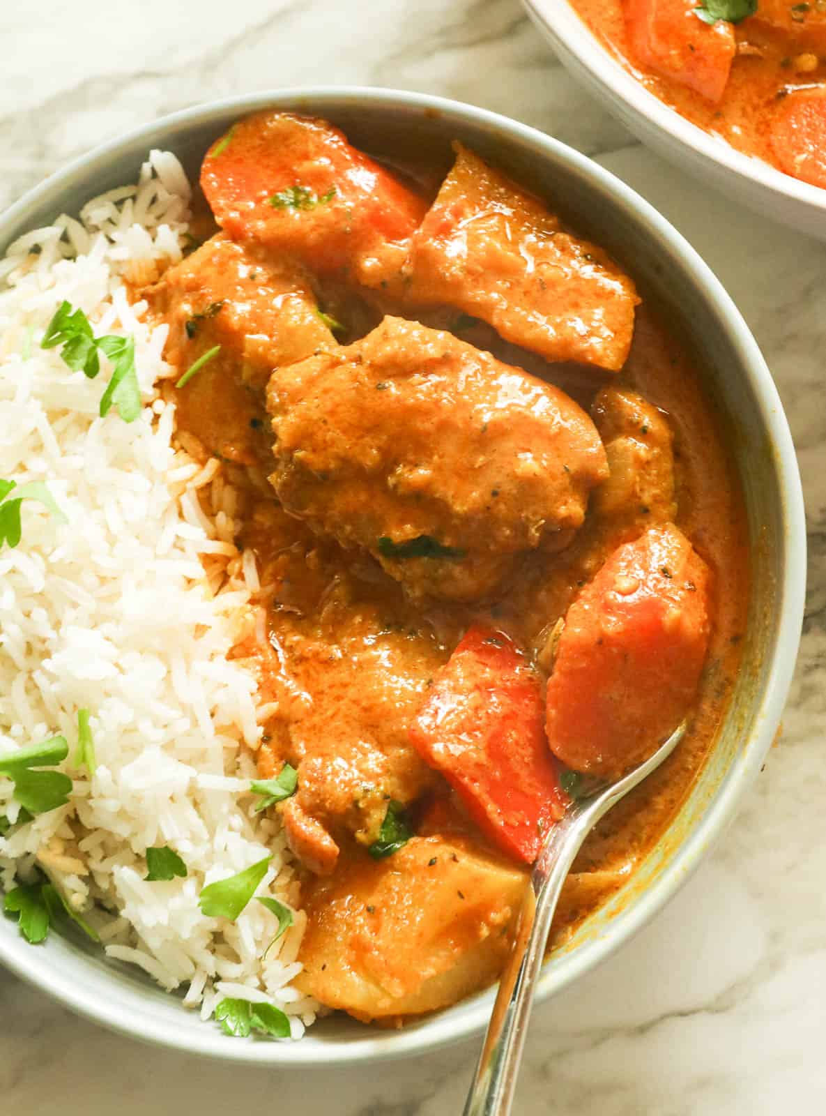 Jamaican Chicken Curry with coconut rice