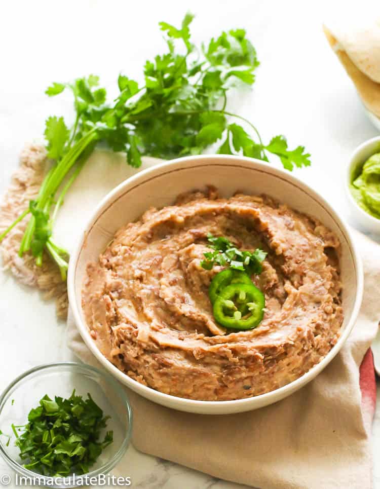 Refried Beans with Cilantro and Jalapeños
