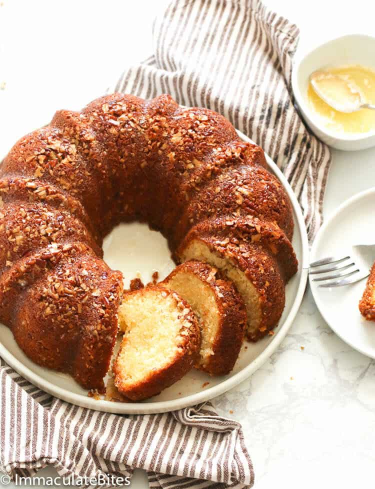 Moist and dense sliced Rum Cake