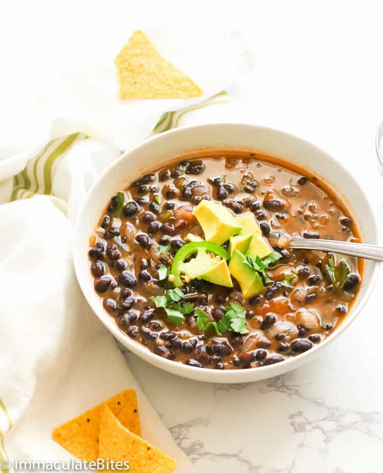 Black bean soup on the list of autumn soup recipes