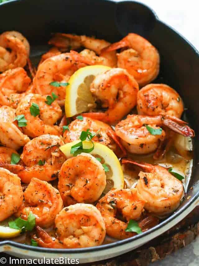 Garlic Butter Shrimp Recipe - ready in just 15 minutes! - Immaculate Bites