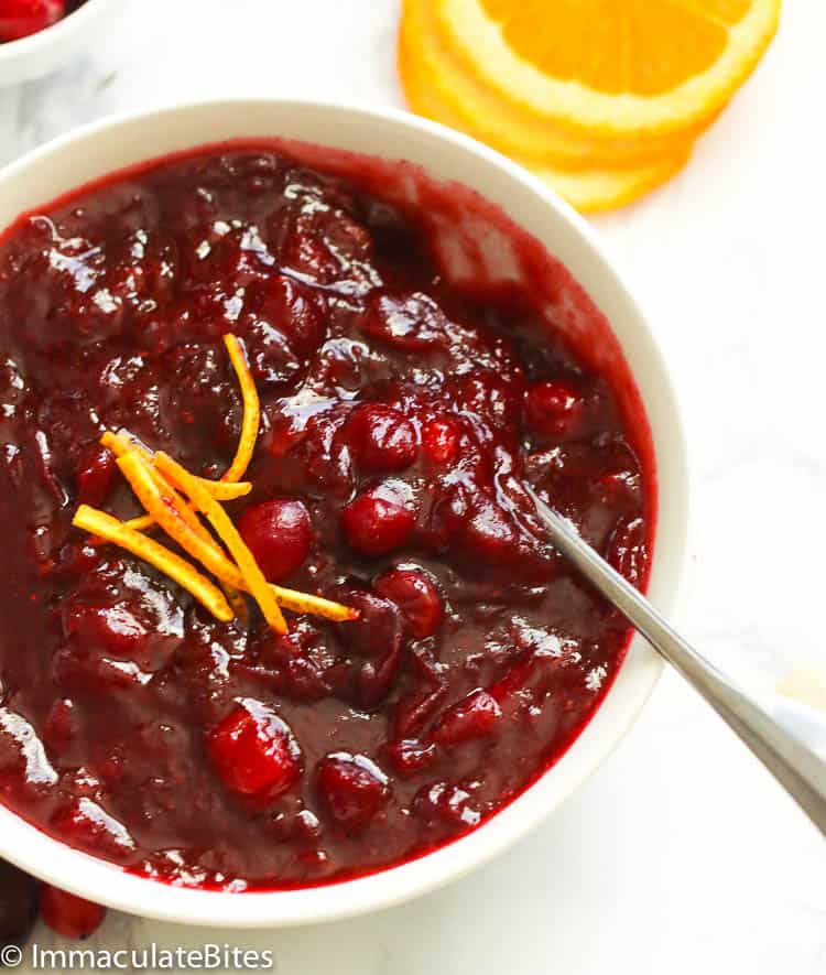 Cranberry Sauce with orange strips
