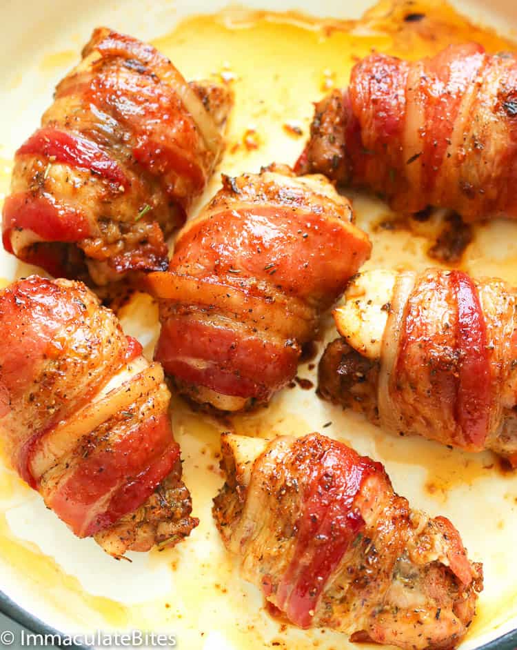 Bacon Wrapped Chicken in a Skillet