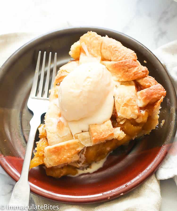 Pineapple Pie with a scoop of vanilla ice cream