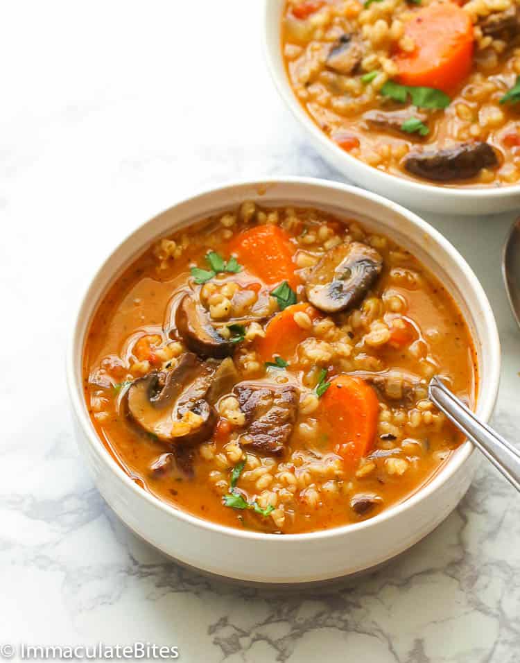 Beef And Barley Soup - Jehan Can Cook