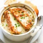 A bowl of insanely delicious French Onion Soup