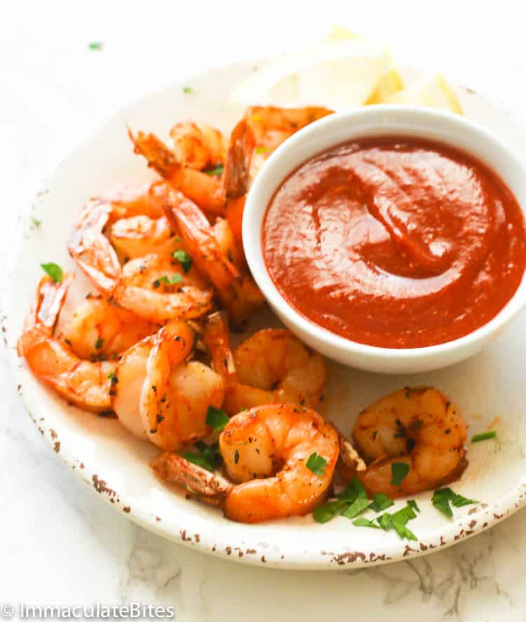 Shrimp Served with a Cocktail Sauce