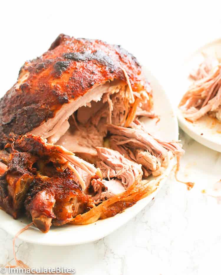Opened Up Pulled Pork on a Platter