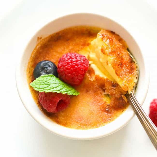 Creme Brulee with fruit