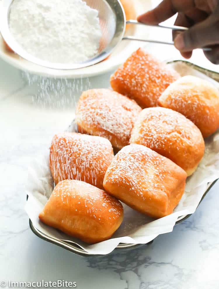 New Orleans Beignets dusted with powdered sugar