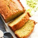 Slicing into delicious zucchini bread