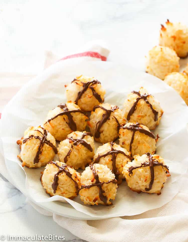 Serving up a plate of freshly made coconut macaroons for a Christmas indulgence.