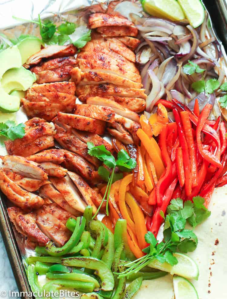 Sheet pan chicken fajitas