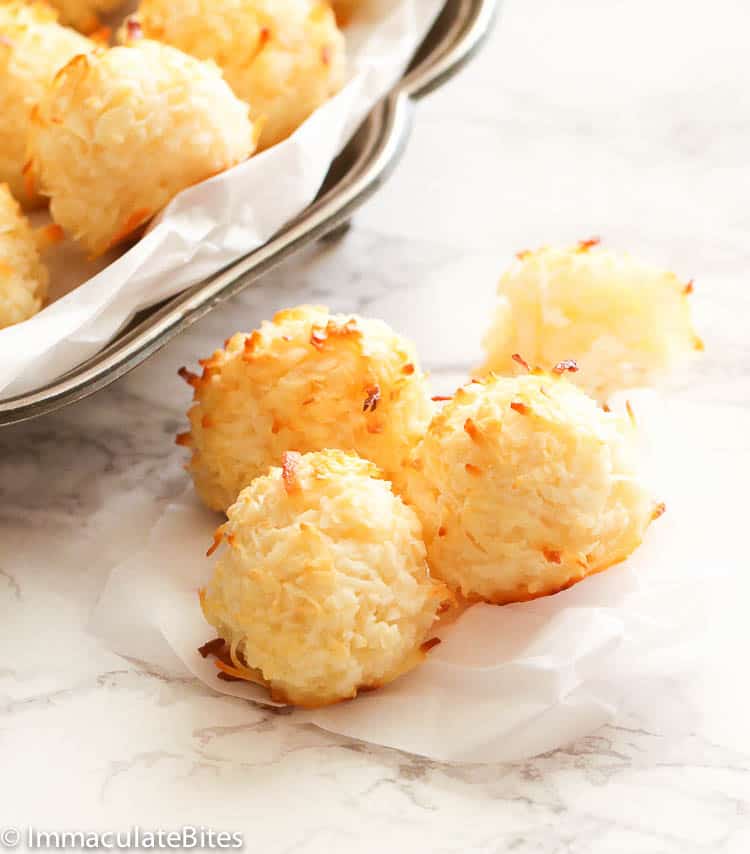 Freshly made coconut macaroons perfect for a sweet treat on your next Super Bowl event