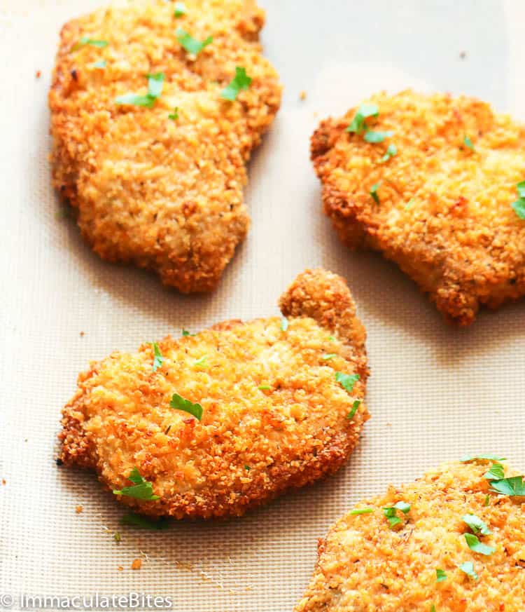 Oven pan breaded pork chops