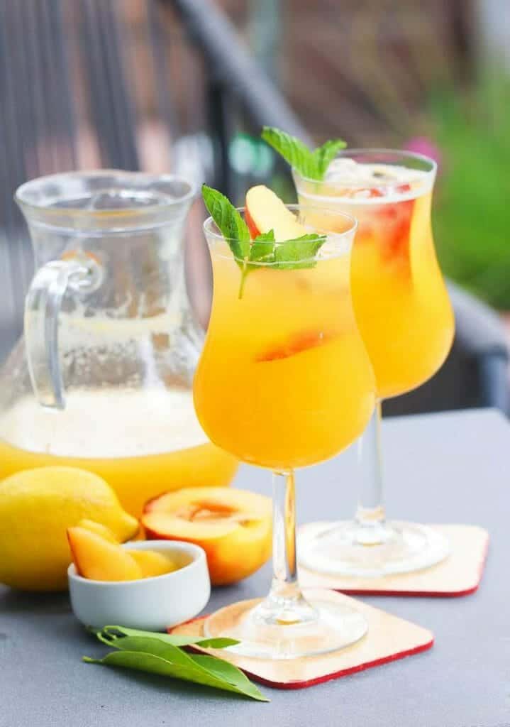 Peach Bellini Cocktail Glasses