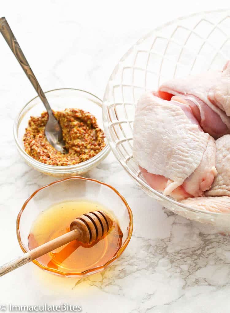 Chicken Thighs with Honey and Stone Ground Mustard