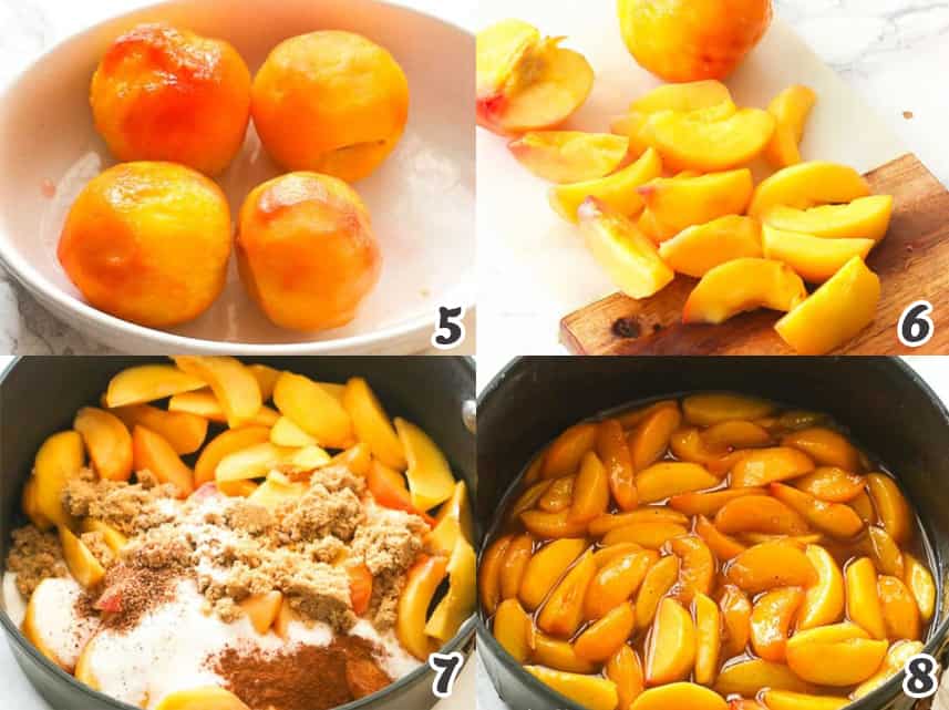 Preparing the peaches
