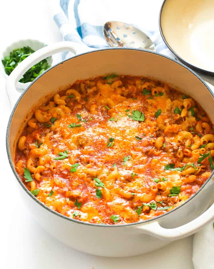 A fresh pot of American Goulash ready to enjoy