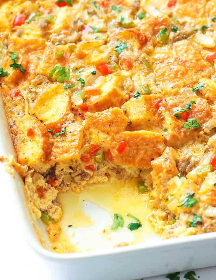 Sausage Egg Casserole Up Close Shot