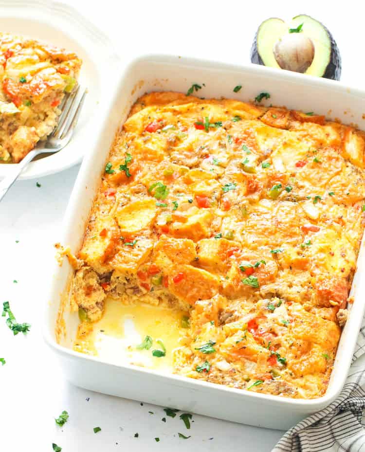 Sausage Egg Casserole in a Baking Dish
