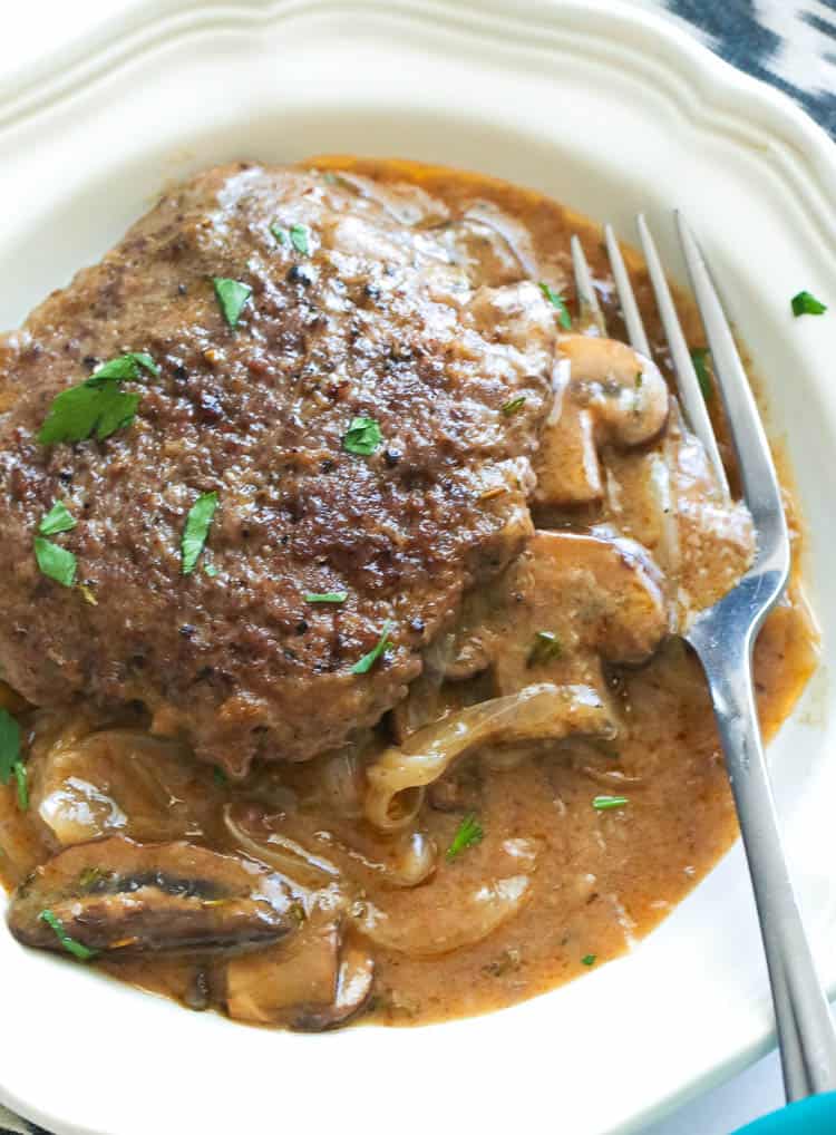 Cube Steak with Mushroom Onion Gravy