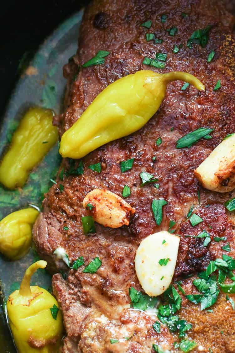 Slow Cooker Mississippi Pot Roast 