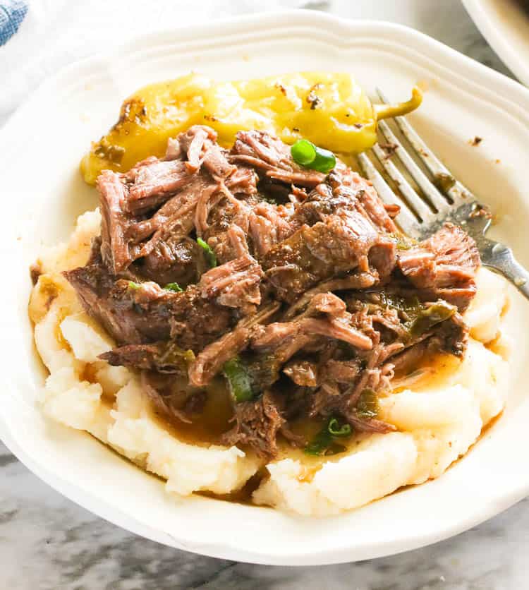 Mississippi Pot Roast with Mashed Potatoes