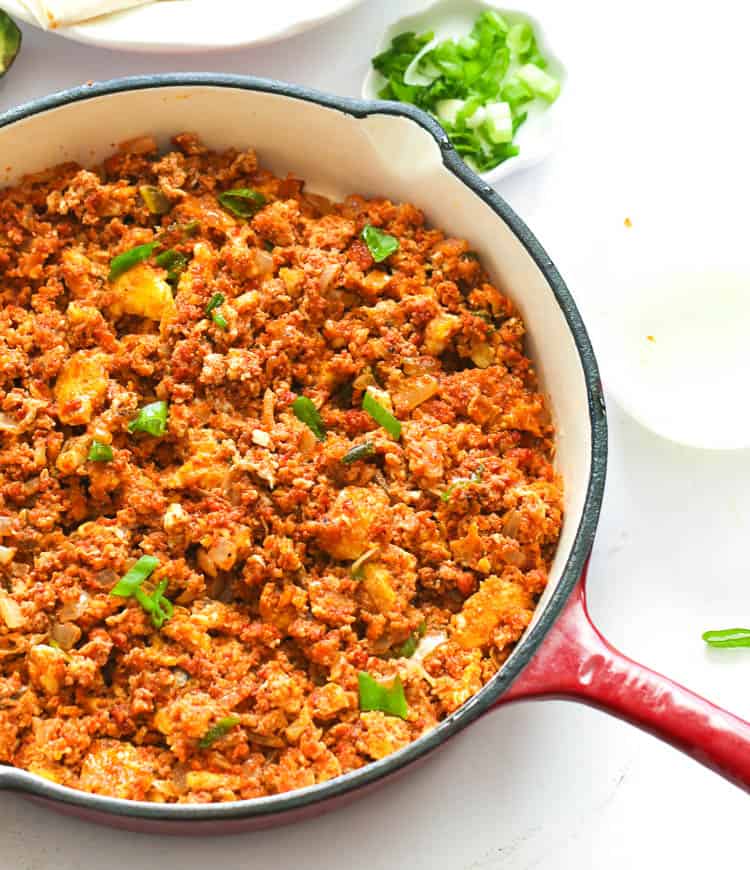 Chorizo and Eggs in a Skillet