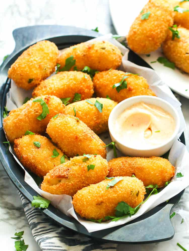 Potato Croquettes Served with a Dip